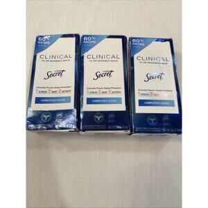 3 Secret 72 Hour Invisible Solid Clinical Completely Clean Deodorant 2.6oz 2027